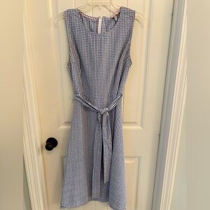 Joules Blue size 10 Checkered Midi Dress